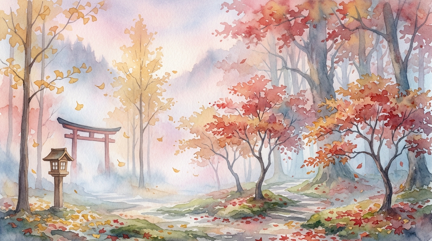 落ち葉が積もる情景